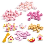 Coffret 450 perles en bois Oiseaux Djeco