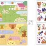 Stickers épais repositionnables Janod, forêt et ferme