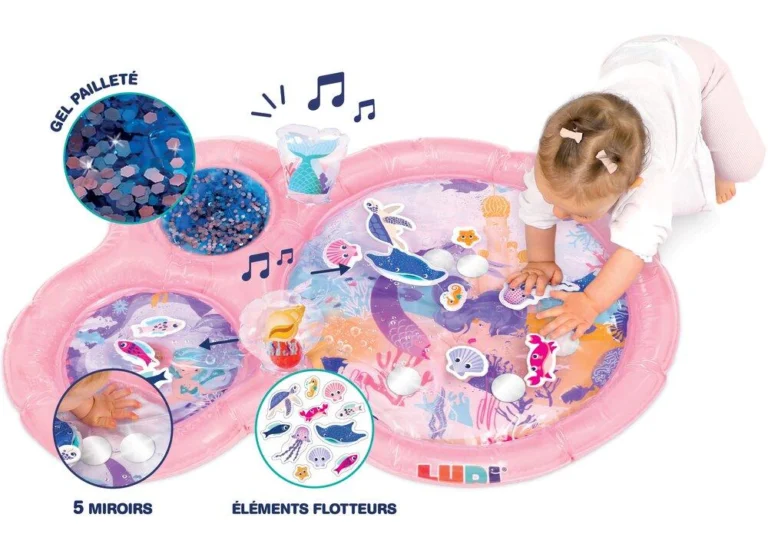 Tapis d’eau XXL Ludi, dĂ©cor sirène, 94 x 63 cm