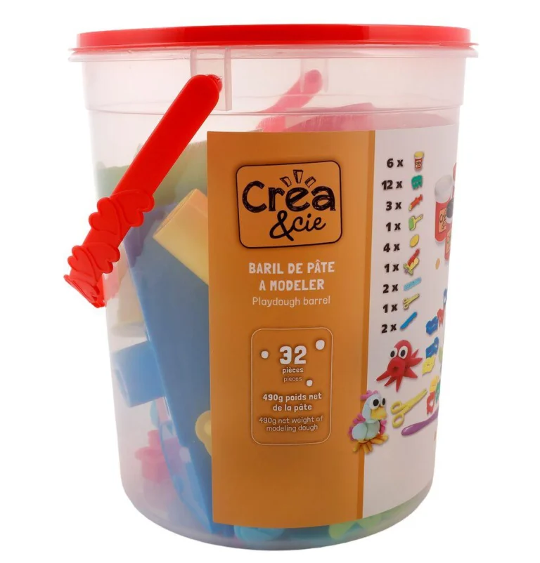 Baril de pâte à modeler Créa & Cie, 32 pièces