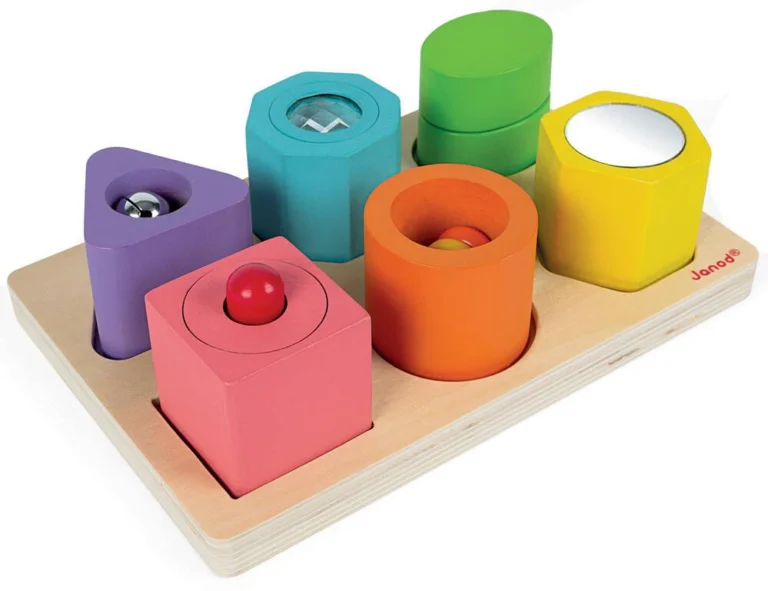 Puzzle 6 cubes sensoriels Janod, bois certifié FSC
