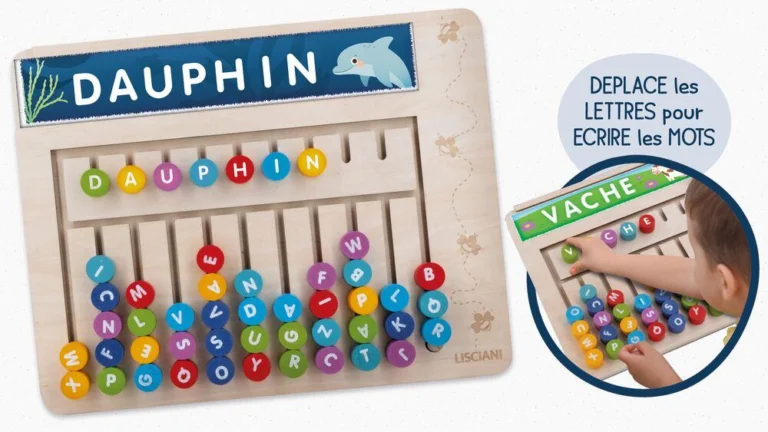 Montessori Compose-mots Lisciani, tableau de lettres à glisser
