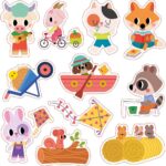 Stickers épais repositionnables Janod, forêt et ferme