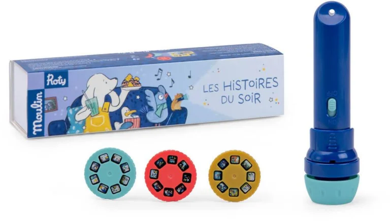 Lampe torche à histoires Moulin Roty Puce & Pilou