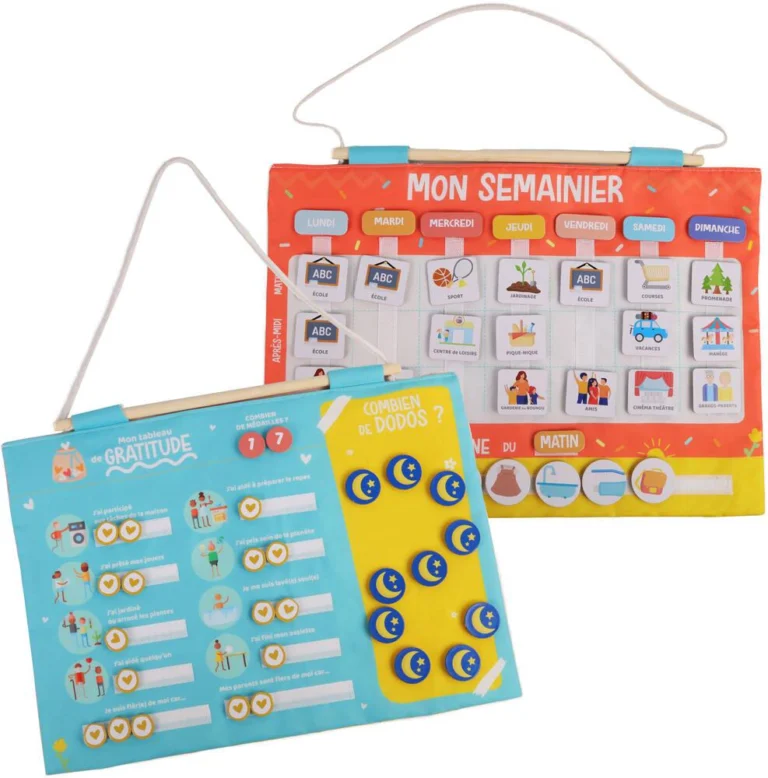 Calendrier semainier et gratitude Jade Montessori
