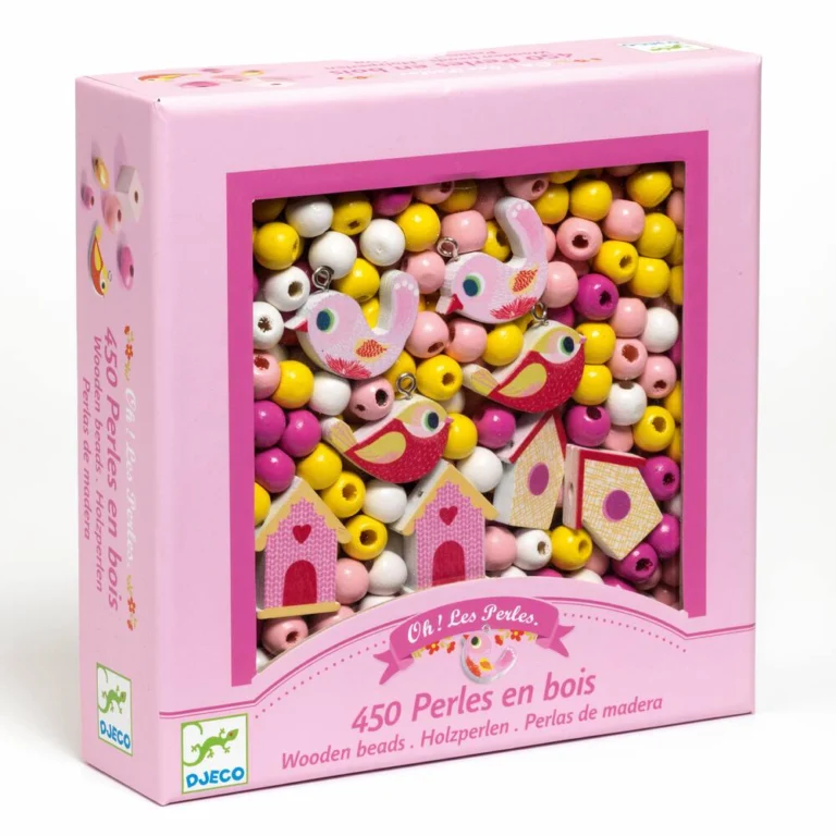 Coffret 450 perles en bois Oiseaux Djeco