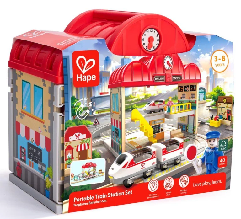 Coffret circuit de train portable Hape