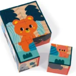 Six cubes en bois animaux Janod