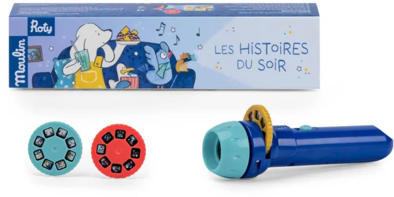 Lampe torche Ă histoires Moulin Roty Puce & Pilou