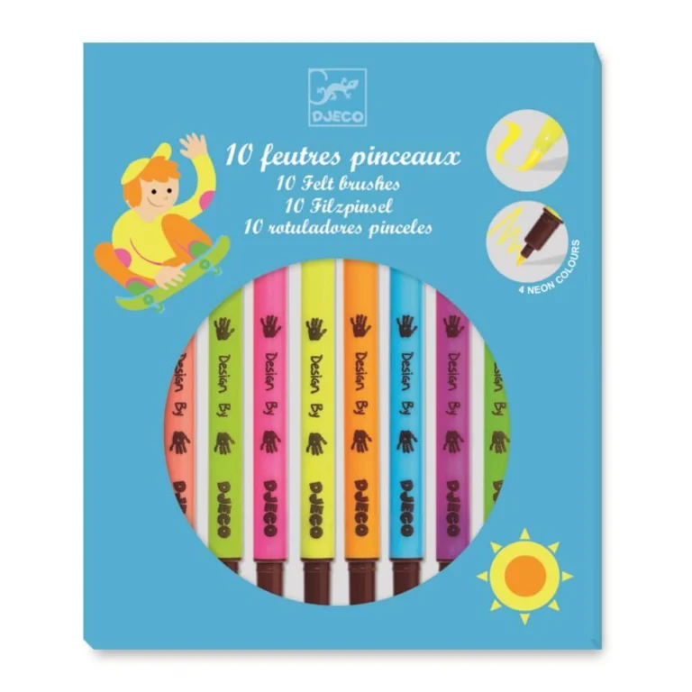 Dix feutres pinceaux Pop Djeco