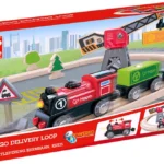 Circuit de train Hape Marchandises avec grue magnétique