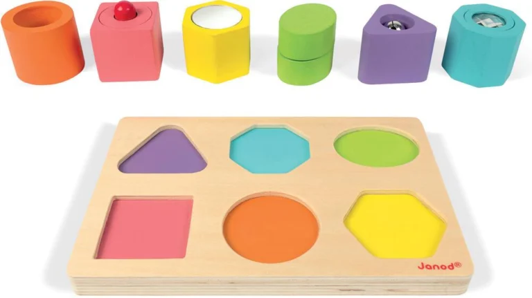 Puzzle 6 cubes sensoriels Janod, bois certifié FSC