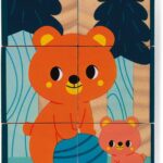 Six cubes en bois animaux Janod