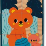 Six cubes en bois animaux Janod