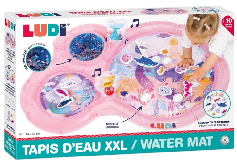 Tapis d&rsquo;eau XXL Ludi, décor sirène, 94 x 63 cm